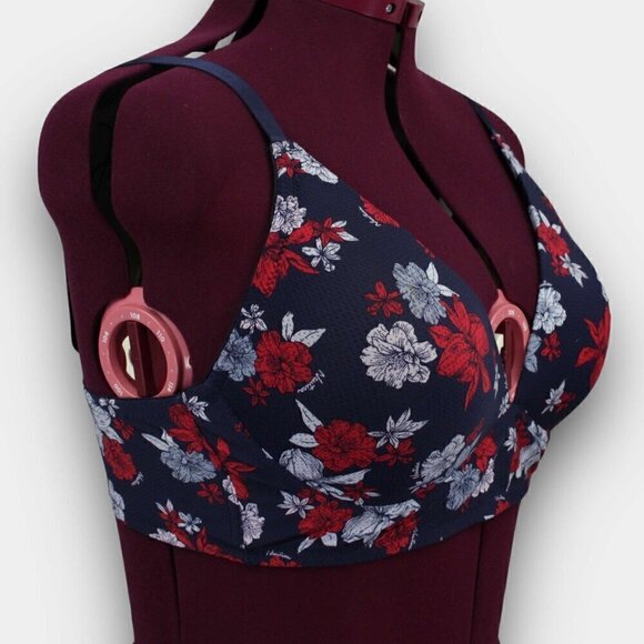 Nautica Floral Print Bra - Red and Blue - Picture 2 of 6